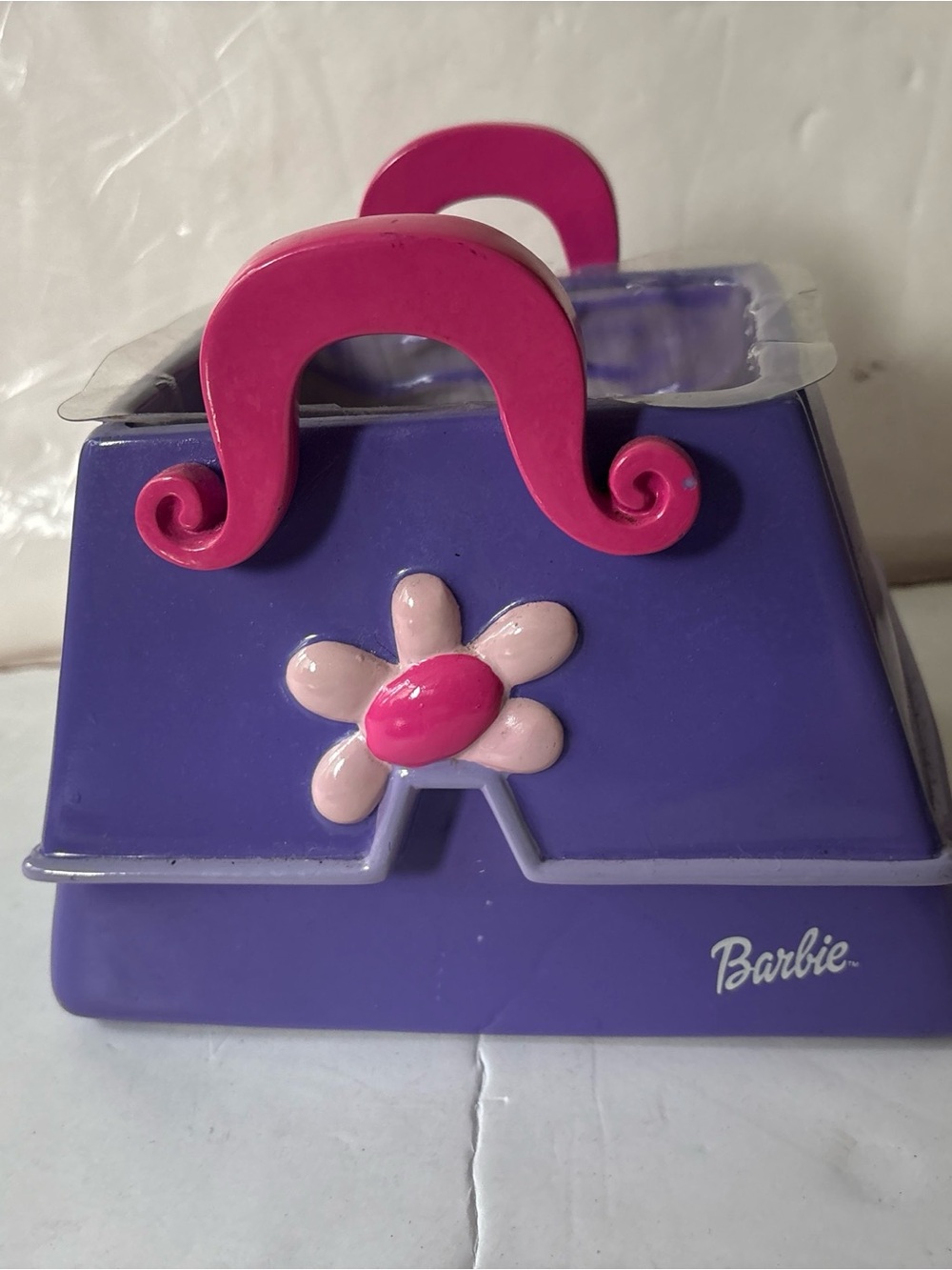 Vintage Barbie FTD Purple Pink Purse Planter Vase Ceramic Floral Exclusive